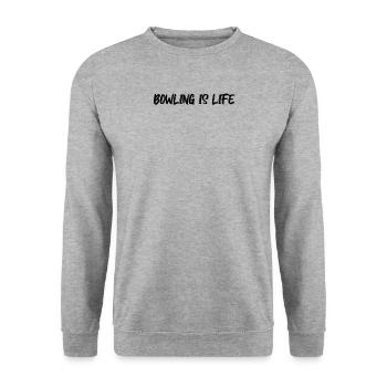 Bowling - Bowling is life - Unisex Pullover - Weißgrau meliert - Vorne - Alina (178cm) & Michal (187cm)