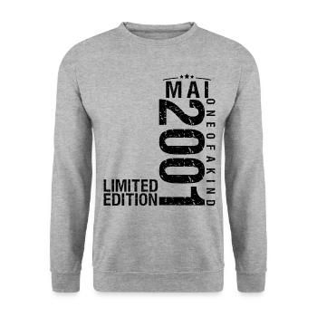 Birthday May 2001 May Born in May - Unisex Sweatshirt - salt & pepper - Front - Alina (178cm) & Michal (187cm)