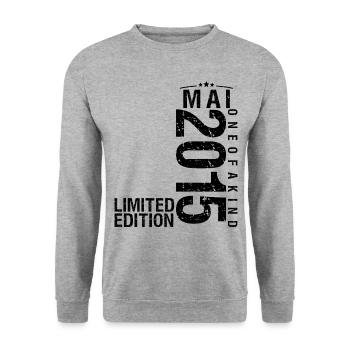 Birthday May 2015 May born in May - Unisex Sweatshirt - salt & pepper - Front - Alina (178cm) & Michal (187cm)
