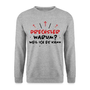 Drechsler Spruch Job Lustiges Drechsler Geschenk - Unisex Pullover - Weißgrau meliert - Vorne - Alina (178cm) & Michal (187cm)