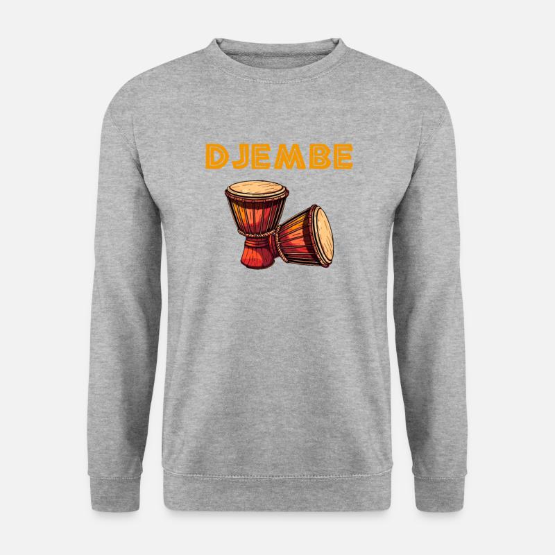 djembe african drums - Unisex Pullover - Weißgrau meliert