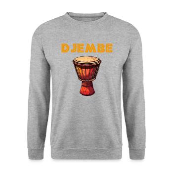 Djembé Tambours Africains - Sweat-shirt Unisexe - gris chiné - Devant - Alina (178cm) & Michal (187cm)