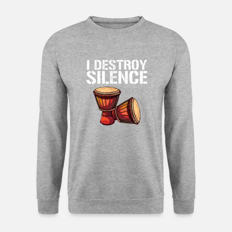 djembe african drums - Unisex Pullover - Weißgrau meliert