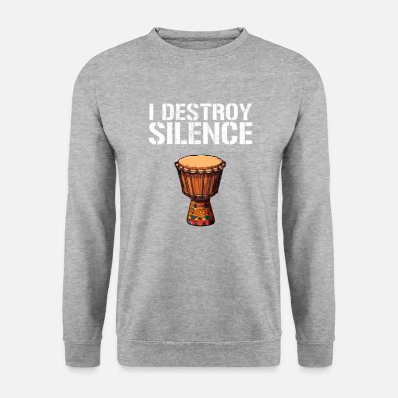 Djembe African Drums - Unisex Sweatshirt - salt & pepper
