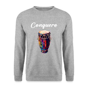 conga instrument drums - Unisex Pullover - Weißgrau meliert - Vorne - Alina (178cm) & Michal (187cm)