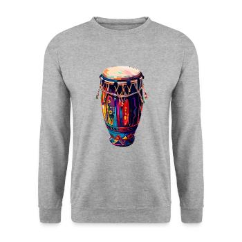 conga instrument drums - Unisex Pullover - Weißgrau meliert - Vorne - Alina (178cm) & Michal (187cm)