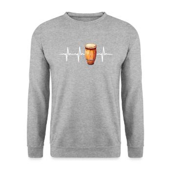 conga instrument drums - Unisex Pullover - Weißgrau meliert - Vorne - Alina (178cm) & Michal (187cm)
