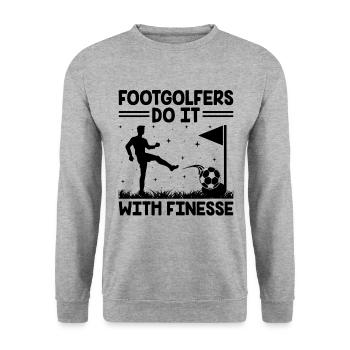 Footgolf Player Foot Golf Footgolfers Foot spielen - Unisex Pullover - Weißgrau meliert - Vorne - Alina (178cm) & Michal (187cm)