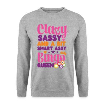 Bingo Player Classy Sassy And A - Unisex Pullover - Weißgrau meliert - Vorne - Alina (178cm) & Michal (187cm)