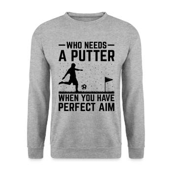 Footgolf Player Foot Golf Playing Footgolfers Foot - Unisex Sweatshirt - salt & pepper - Front - Alina (178cm) & Michal (187cm)