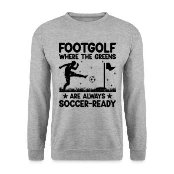 Footgolf Player Foot Golf Playing Footgolfers Foot - Unisex Sweatshirt - salt & pepper - Front - Alina (178cm) & Michal (187cm)