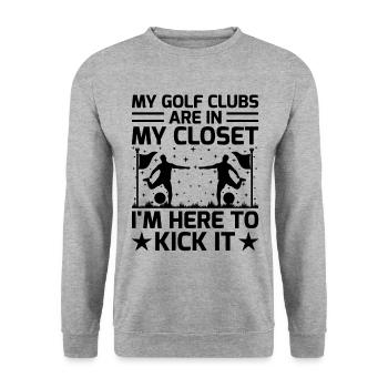 Footgolf Player Foot Golf Playing Footgolfers Foot - Unisex Sweatshirt - salt & pepper - Front - Alina (178cm) & Michal (187cm)