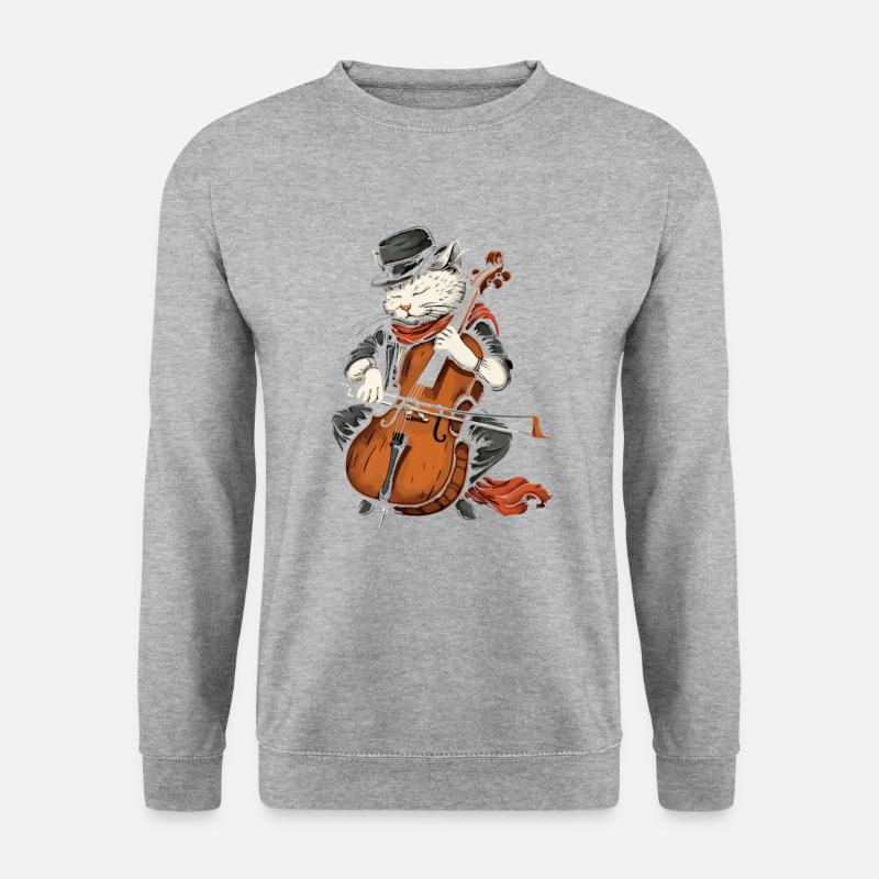 Cat Playing Cello - Unisex Sweatshirt - salt & pepper