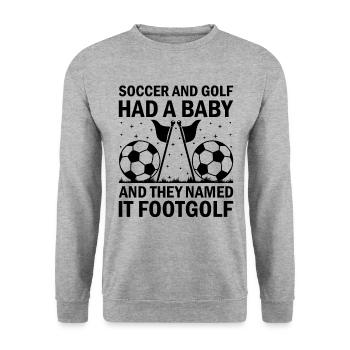 Footgolf Player Foot Golf Playing Footgolfers Foot - Unisex Sweatshirt - salt & pepper - Front - Alina (178cm) & Michal (187cm)