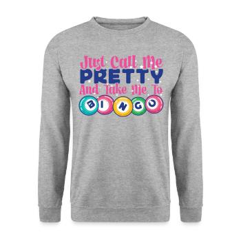 Fille de joueur de bingo Appelez-moi - Sweat-shirt Unisexe - gris chiné - Devant - Alina (178cm) & Michal (187cm)