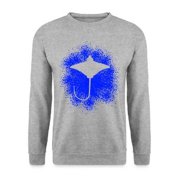 Ray – Elegant Float of the Seas - Unisex Sweatshirt - salt & pepper - Front - Alina (178cm) & Michal (187cm)