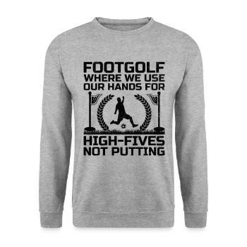 Footgolf Player Foot Golf Footgolfers Foot spielen - Unisex Pullover - Weißgrau meliert - Vorne - Alina (178cm) & Michal (187cm)