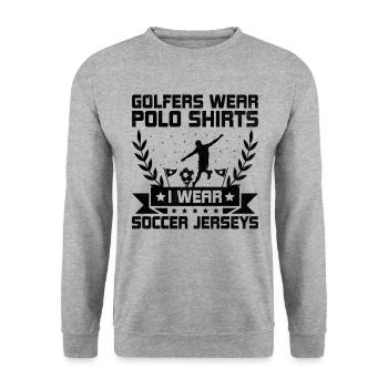 Footgolf Player Foot Golf Playing Footgolfers Foot - Unisex Sweatshirt - salt & pepper - Front - Alina (178cm) & Michal (187cm)