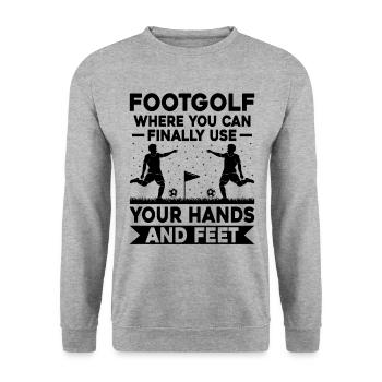 Footgolf Player Foot Golf Playing Footgolfers Foot - Unisex Sweatshirt - salt & pepper - Front - Alina (178cm) & Michal (187cm)