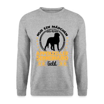 Fille aime le chien de montagne Appenzeller Chien de montagne - Sweat-shirt Unisexe - gris chiné - Devant - Alina (178cm) & Michal (187cm)