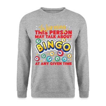 Bingo Player Warning This Person - Unisex Sweatshirt - salt & pepper - Front - Alina (178cm) & Michal (187cm)