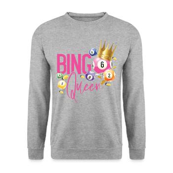 Bingo Player Queen Bingo Queen - Unisex Pullover - Weißgrau meliert - Vorne - Alina (178cm) & Michal (187cm)