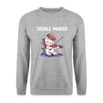 Violinist musical instrument Violin - Unisex Pullover - Weißgrau meliert - Vorne - Alina (178cm) & Michal (187cm)