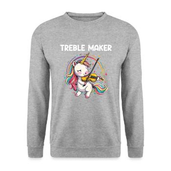 Violinist musical instrument Violin - Unisex Pullover - Weißgrau meliert - Vorne - Alina (178cm) & Michal (187cm)