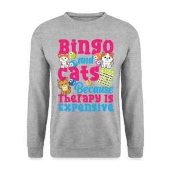 Bingo Player Cat Bingo And Cats - Unisex Pullover - Weißgrau meliert - Vorne - Alina (178cm) & Michal (187cm)