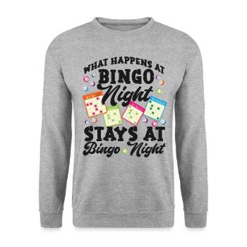 Joueur de bingo Que se passe-t-il au bingo ? - Sweat-shirt Unisexe - gris chiné - Devant - Alina (178cm) & Michal (187cm)