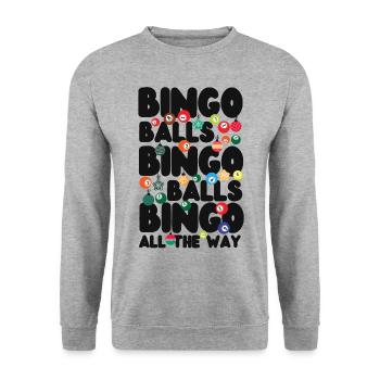 Boules de bingo de Noël Bingo Player - Sweat-shirt Unisexe - gris chiné - Devant - Alina (178cm) & Michal (187cm)