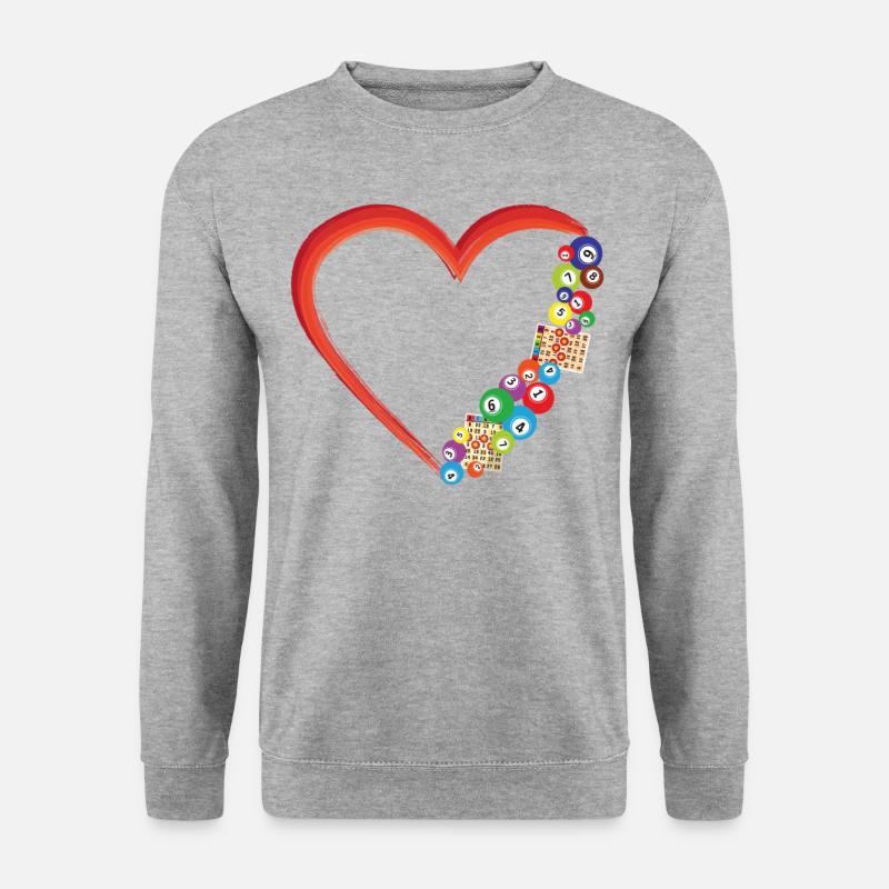 Bingo Player Heart - Unisex Pullover - Weißgrau meliert