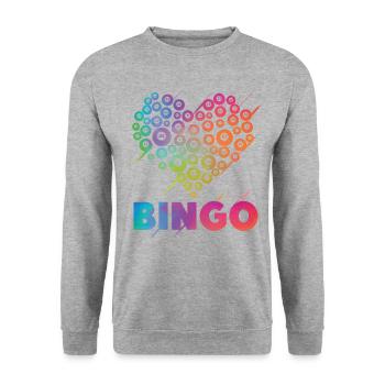 Bingo Player Heart Bingo - Unisex Pullover - Weißgrau meliert - Vorne - Alina (178cm) & Michal (187cm)