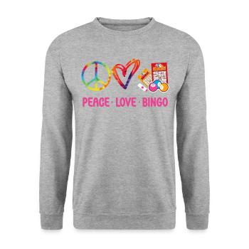Bingo Player Tie Dye Peace Love - Unisex Sweatshirt - salt & pepper - Front - Alina (178cm) & Michal (187cm)