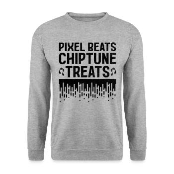 Chiptune Music Lover Groove to the Bleeps and Bloo - Unisex Sweatshirt - salt & pepper - Front - Alina (178cm) & Michal (187cm)