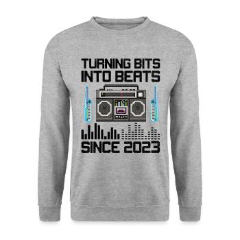 Chiptune Music Lover Groove to the Bleeps and Bloo - Unisex Sweatshirt - salt & pepper - Front - Alina (178cm) & Michal (187cm)