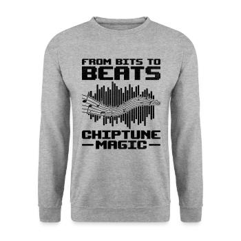 Chiptune Music Lover Groove to the Bleeps and Bloo - Unisex Sweatshirt - salt & pepper - Front - Alina (178cm) & Michal (187cm)