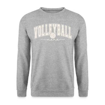MAMAN DE VOLLEYBALL - Sweat-shirt Unisexe - gris chiné - Devant - Alina (178cm) & Michal (187cm)