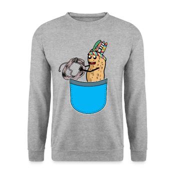 Peanut Hippie Bag Peanuts Funny - Unisex Sweatshirt - salt & pepper - Front - Alina (178cm) & Michal (187cm)