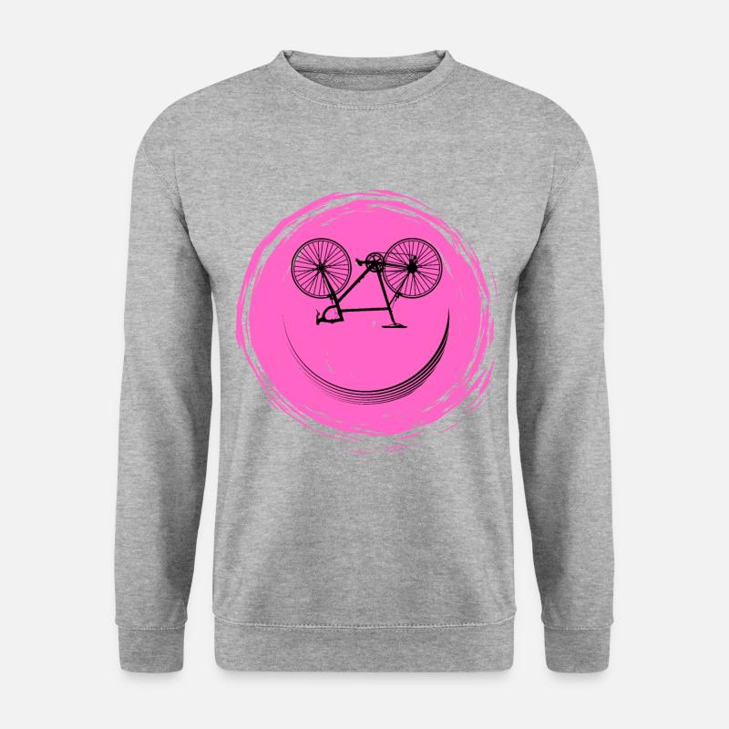 Fahrrad Gesicht - Unisex Pullover - Weißgrau meliert