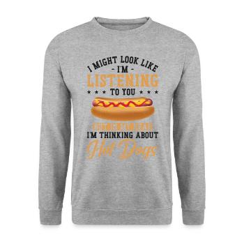 Hot Dog Adulte À Laquelle Je Pourrais Ressembler - Sweat-shirt Unisexe - gris chiné - Devant - Alina (178cm) & Michal (187cm)