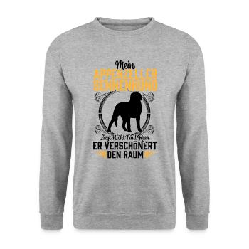Mountain dog lying around lazily Appenzeller Mountain Dog - Unisex Sweatshirt - salt & pepper - Front - Alina (178cm) & Michal (187cm)