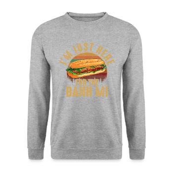 Banh Mi Vietnamese Food - Unisex Pullover - Weißgrau meliert - Vorne - Alina (178cm) & Michal (187cm)