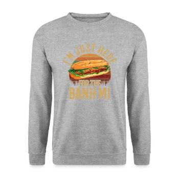 Banh Mi Vietnamese Food - Unisex Pullover - Weißgrau meliert - Vorne - Alina (178cm) & Michal (187cm)