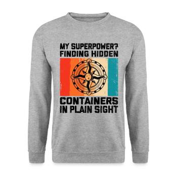 Geocaching Geocache Funny Geocacher Geocacher Sayi - Unisex Sweatshirt - salt & pepper - Front - Alina (178cm) & Michal (187cm)