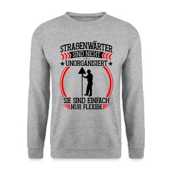 Les ouvriers d’entretien des routes ne sont pas désorganisés - Sweat-shirt Unisexe - gris chiné - Devant - Alina (178cm) & Michal (187cm)
