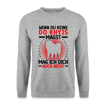 Do Khyi doesn't like you Tibetan Mastiff Tibetan Mastiff - Unisex Sweatshirt - salt & pepper - Front - Alina (178cm) & Michal (187cm)
