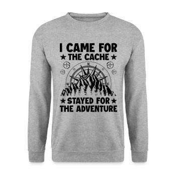 Geocaching Geocache Funny Geocacher Geocacher Sayi - Unisex Sweatshirt - salt & pepper - Front - Alina (178cm) & Michal (187cm)