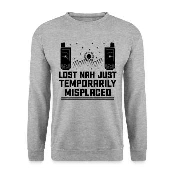 Geocaching Geocache Funny Geocacher Geocacher Sayi - Unisex Sweatshirt - salt & pepper - Front - Alina (178cm) & Michal (187cm)