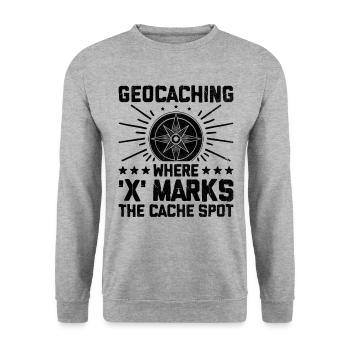 Geocaching Geocache Funny Geocacher Geocacher Sayi - Unisex Sweatshirt - salt & pepper - Front - Alina (178cm) & Michal (187cm)